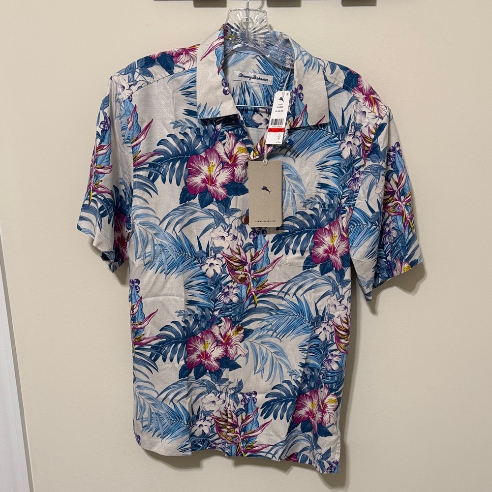 Tommy Bahama Men’s Multicolor Tropical 100% Silk Shirt / Size XS / Brand NWT